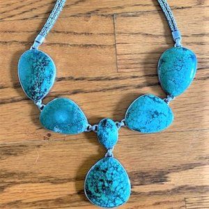 Turquoise Necklace in Sterling Silver